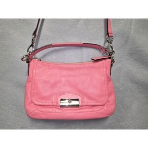 Coach Kristin Pink Leather #22308 Crossbody Shoulder Bag Silver Hardware